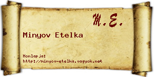 Minyov Etelka névjegykártya